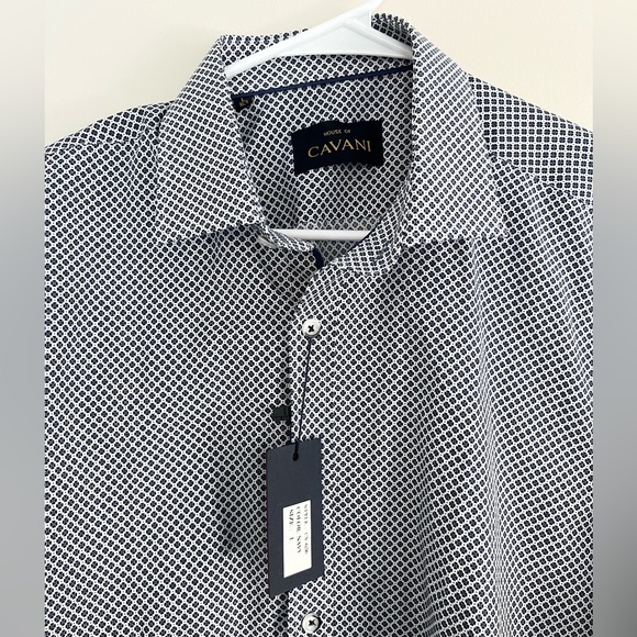 NWT. House Of Cavani Long Sleeve Shirt. 16.5 Large, Button Down with Pattern - Picture 6 of 8